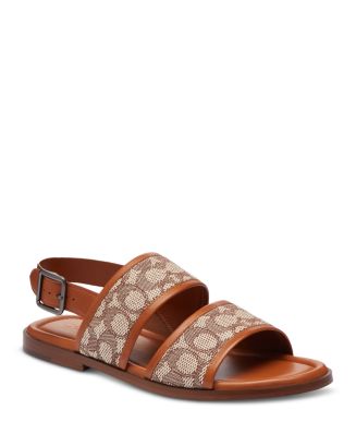 COACH Julian Signature Jacquard Two Strap Sandals 