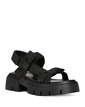 Shop Stuart Weitzman Women's Sofia Nolita Strappy Bow Platform Sandals In Black