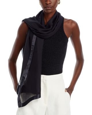 Fraas Solid Satin Trim Scarf