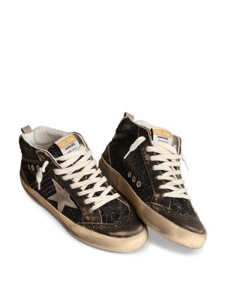 Women's Mid Star Glitter Lace Up Sneakers