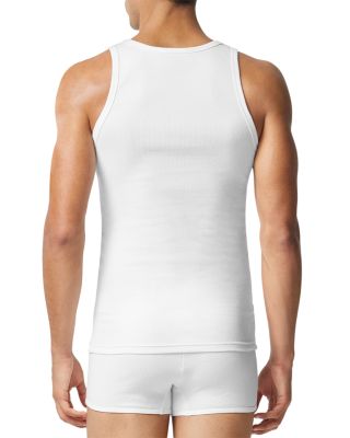 Cotton Blend Ribbed Logo Embroidered Tank