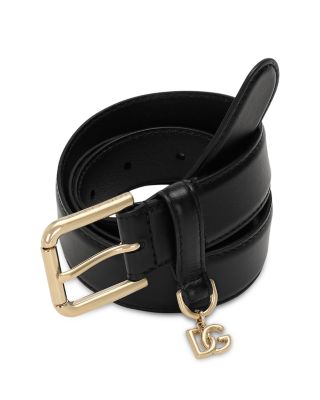 Women's Logo Charm Leather Belt