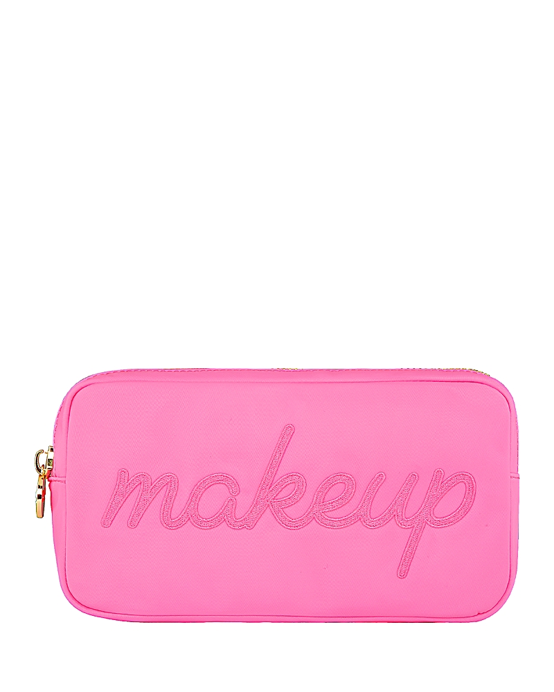 Stoney Clover Lane Makeup Embroidered Small Pouch In Bubblegum Makeup