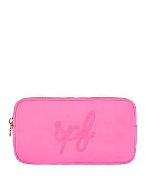 Stoney Clover Lane Bubblegum Makeup Embroidered Pouch In Bubblegum Spf