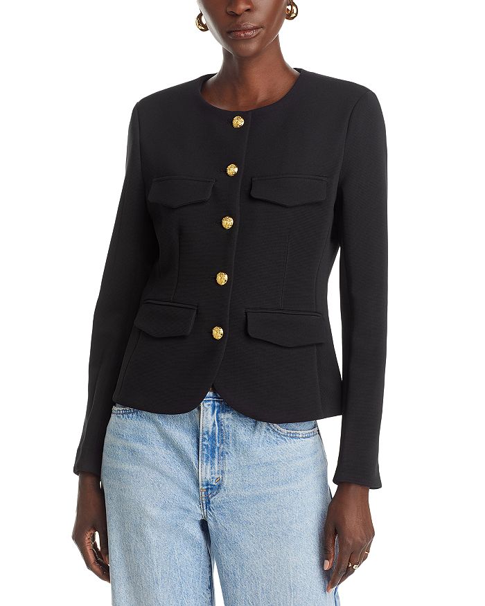 Shop Veronica Beard Kensington Knit Jacket In Black