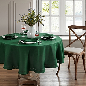 Elrene Home Fashions Alison Hemstitch Tablecloth, 70 Round In Green