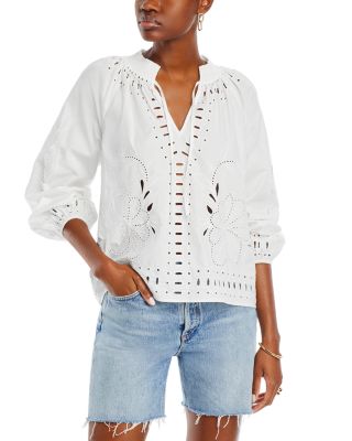 Rails - Lucinda Eyelet Balloon Sleeve Cotton Top