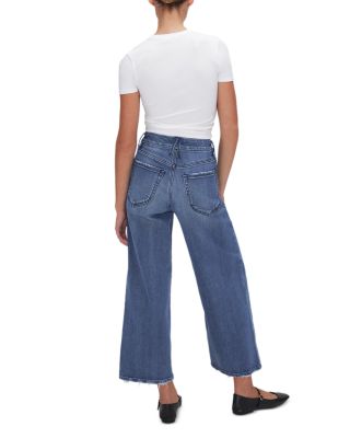 Good Waist High Rise Wide Leg Jeans in Indigo 338
