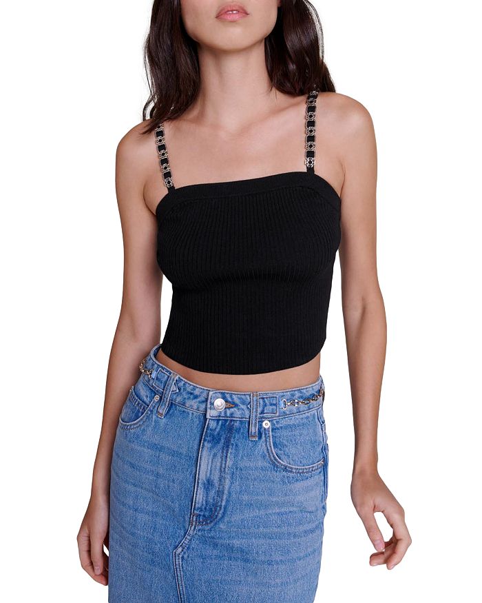 Maje Melique Square Neck Sleeveless Top | Bloomingdale's