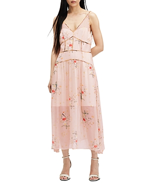 Shop Allsaints Saffron Kora Dress In Dusky Pink