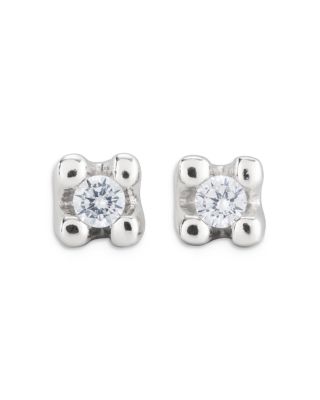 Uno de 50 Cosmos White Zircon Square Stud Earrings