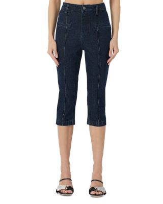 Afrm High Rise Pixie Seamed Cropped Jeans in Dark Rinse