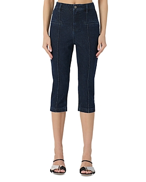 High Rise Pixie Seamed Cropped Jeans in Dark Rinse