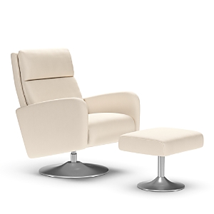 American Leather Luca Comfort Relax Swivel Chair In Dolce Cream