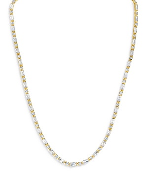 Shop Jackie Mack Designs Alpha Cubic Zirconia Mixed Cut Collar Necklace, 16-18 In Gold