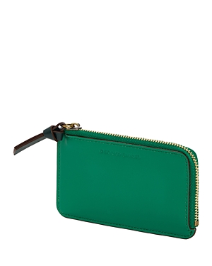 Gerard Darel Leather Zip Cardholder In Green/watergreen/green