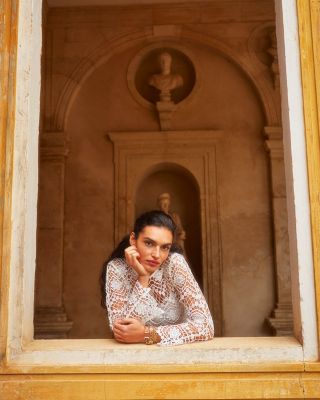 Crocheted Flare Sleeve Top