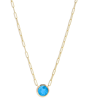 Bloomingdale's Blue Topaz Pendant Necklace in 14K Yellow Gold, 16 - 100% Exclusive