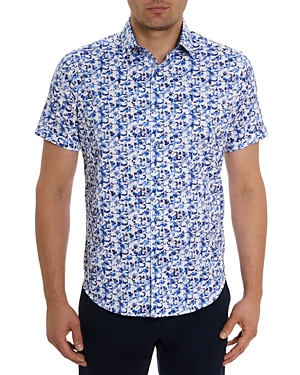 Shop Robert Graham Kaanapali Paisley Cotton Blend Woven Shirt In Blue
