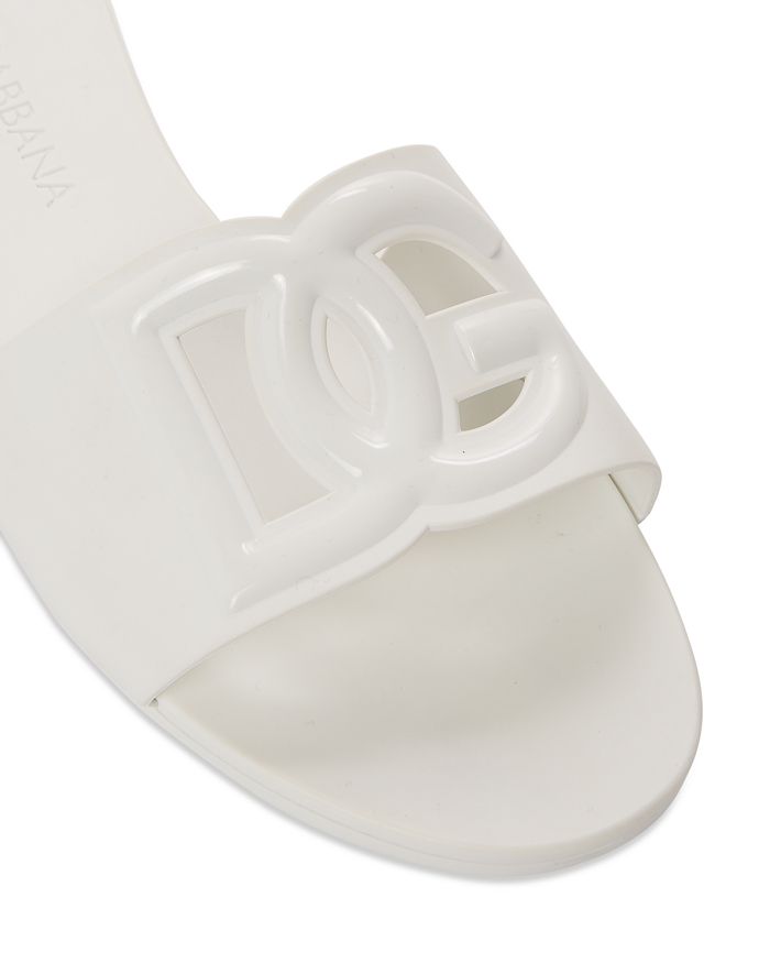 Shop Dolce & Gabbana Women's Logo Pool Slide Sandals In Bianco