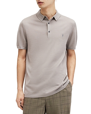 Shop Allsaints Mode Merino Wool Slim Fit Polo Shirt In Chestnut Taupe