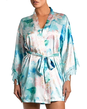 Shop In Bloom By Jonquil Casablanca Satin Wrap Robe In Aqua