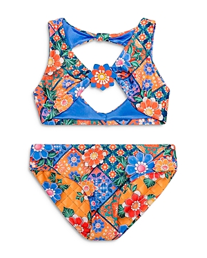 Shop Agua Bendita Girls' Sabrina Tile Two Piece Swimsuit - Little Kid, Big Kid In Multi