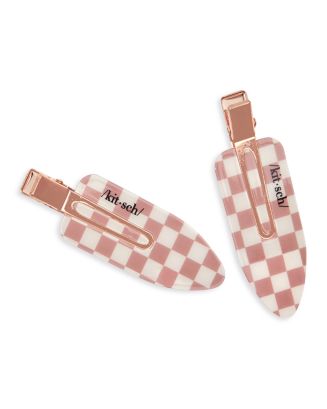 Kitsch XL Creaseless Clips - Terracotta Checker, Set of 2 | Bloomingdale's Beauty & Cosmetics 
