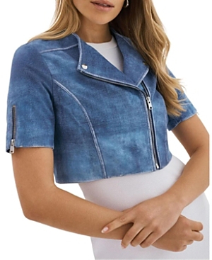 Lamarque Kirsi Jacket In Distressed Indigo