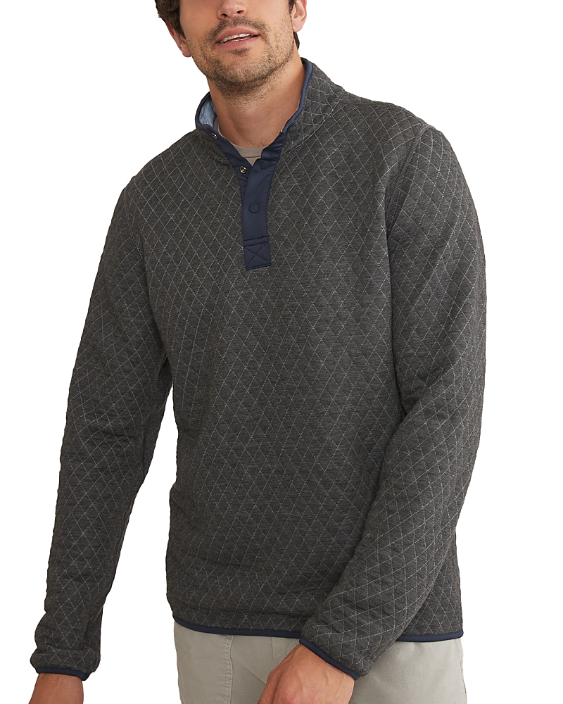 Marine Layer Corbet Reversible Quilted Pullover In Blue