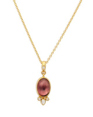 Gurhan 22K &amp; 24K Yellow Gold Rune Tourmaline &amp; Diamond Pendant Necklace, 16-18