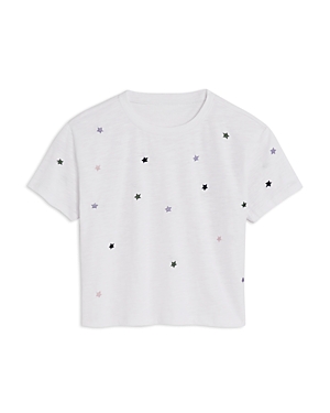 Katiejnyc Girls' Fearless Cropped Cotton Tee - Big Kid In White
