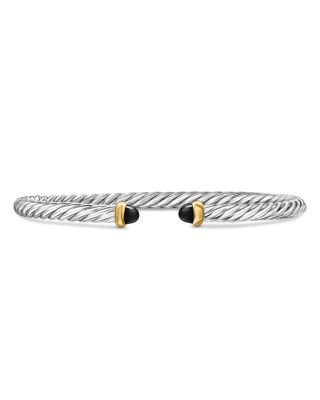 David Yurman - Sterling Silver & 14K Yellow Gold Cable Flex Bracelet, 4mm