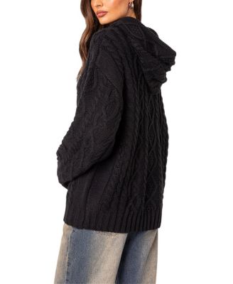 Oversized Cable Knit Hoodie
