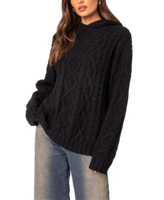 Oversized Cable Knit Hoodie