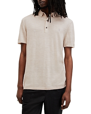 Shop Allsaints Mode Merino Wool Slim Fit Polo Shirt In Bailey Taupe