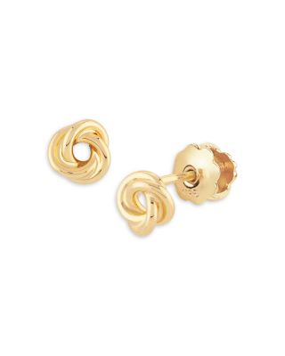 Children's Love Knot Stud Earrings in 14K Yellow Gold