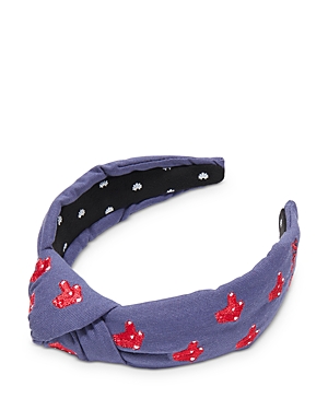 Lele Sadoughi Navy Boston Red Sox Embroidered Knotted Headband