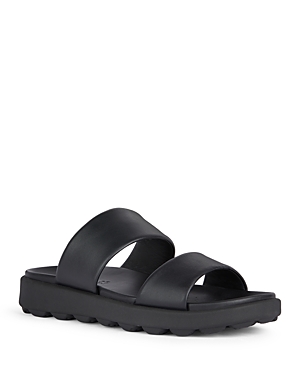 Shop Geox Men's Spherica Ec61 Slip On Slide Sandals In Black Oxford