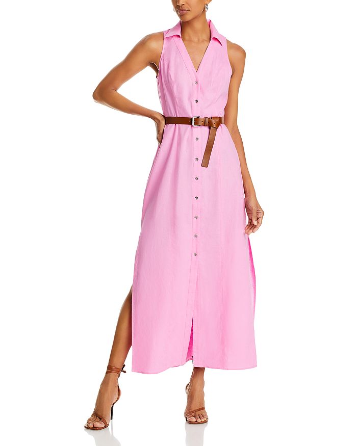 Michael Michael Kors Belted Logo Midi Dress White Size XXS