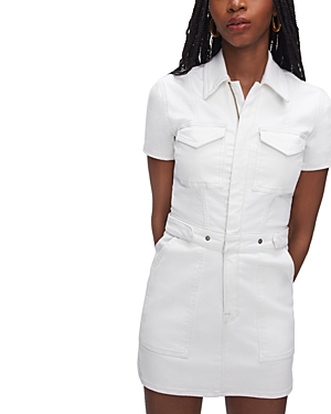 Good American Fit For Success Denim Utility Dress In W001