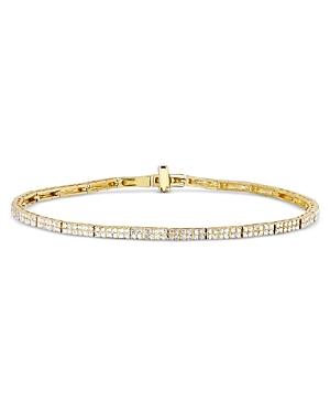 Shop Ef Collection Double Row Eternity Bracelet In 14k Yellow Gold With Diamonds