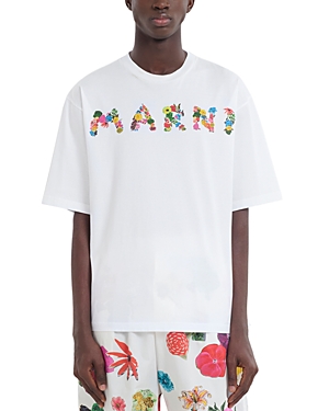 Marni Graphic Logo Tee In Lily White