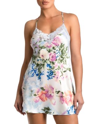 In Bloom by Jonquil - Satin Lace Trim Floral Chemise