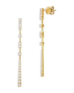 Diamond Linear Drop Earrings in 14K Yellow Gold, 0.85 ct. t.w.