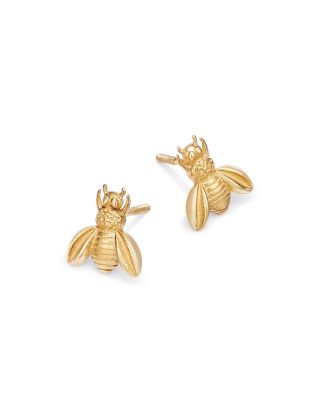 Bumble Bee Stud Earrings in 14K Yellow Gold