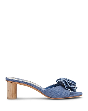 Shop Dolce Vita Women's Darly Embellished Rosette High Heel Sandals In Blue Denim