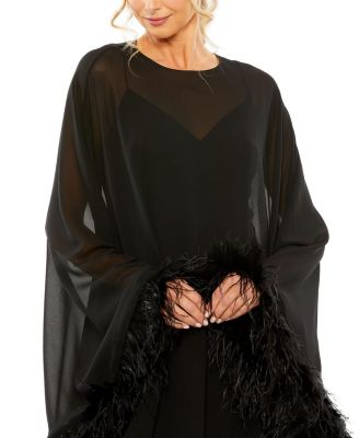 Feather Trimmed Trapeze Dress