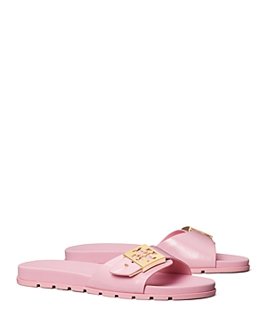 Shop Tory Burch Women's Slip On Buckled Slide Sandals In Rosa Candy