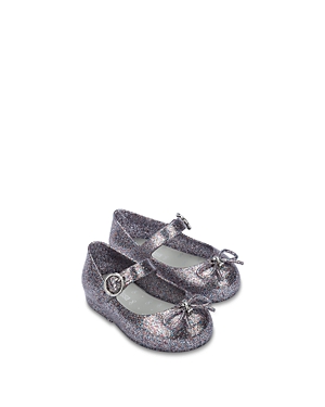 Shop Mini Melissa Girls' Sweet Love Flats - Toddler In Silver